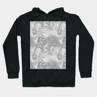 Pastel Grey Silk Marble - Digital Liquid Paint Hoodie